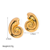 Années 80 Boucles d'oreilles Dorées Coquillage Brutaliste - Ma Penderie Vintage