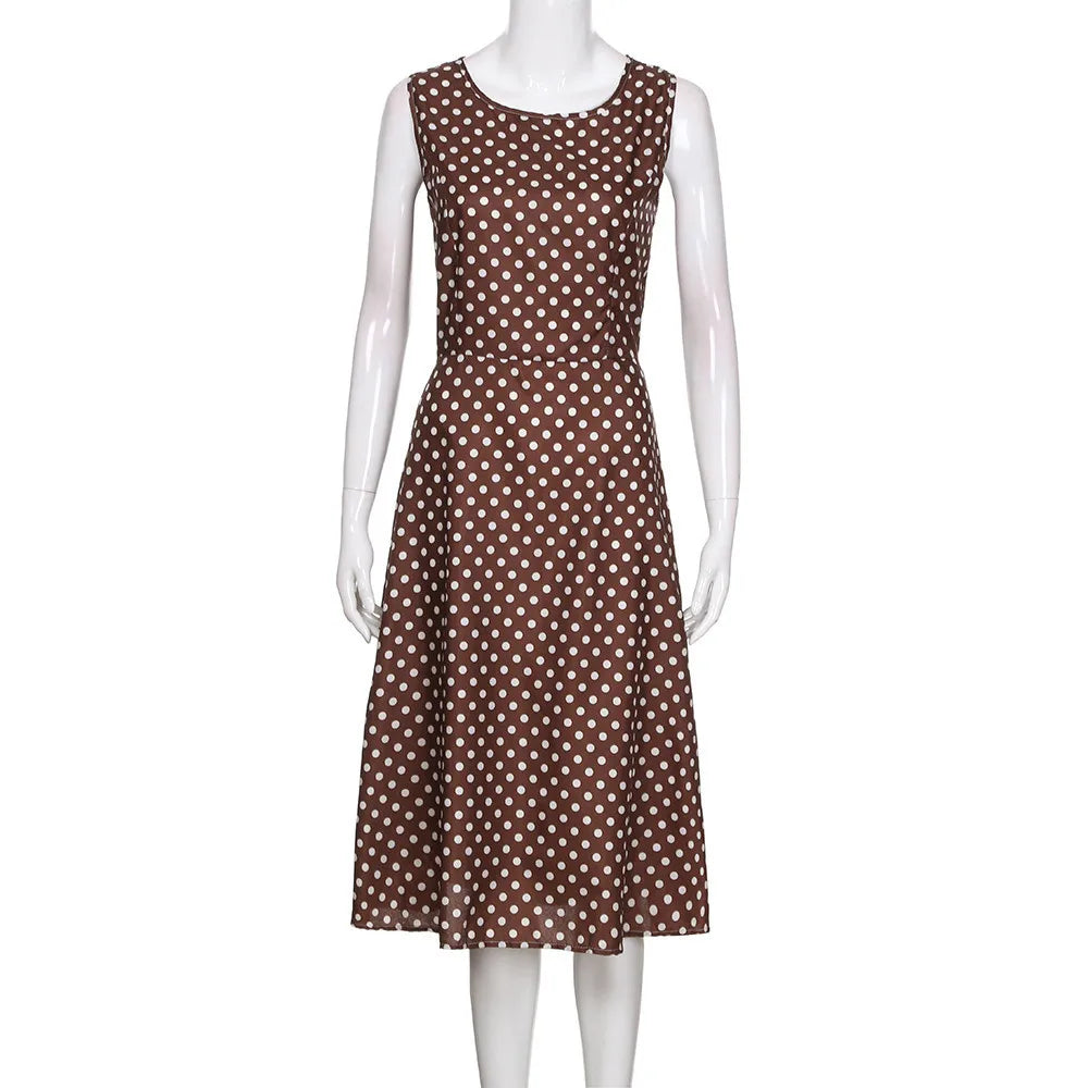 Années 50 Robe Business Évasée À Pois Julia - Ma Penderie Vintage