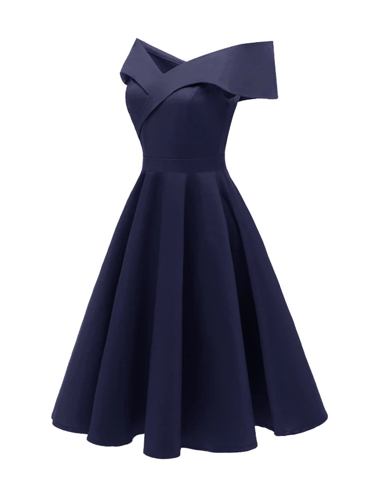 <tc>1950's</tc> Sophia Loren Drop Shoulder Dress