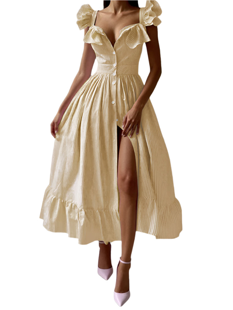 <tc>Años 60</tc> Vestido de verano de popelina con volantes