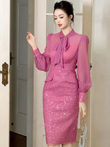 Années 60 Robe Cocktail Fuchsia Bardot - Ma Penderie Vintage