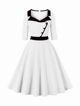 - <tc>1960's</tc> Two-tone Retro Trapeze Dress