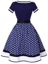 <tc>1960's</tc> Large Rockabilly Polka Dot Day Dress <tc>Size</tc>