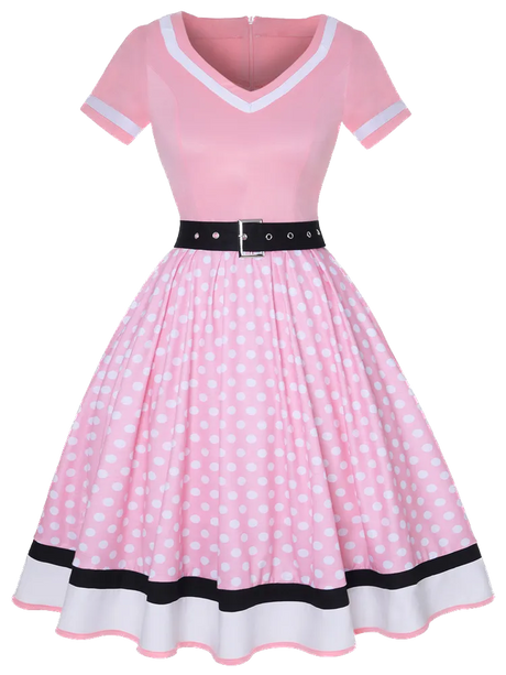 1960's Large Rockabilly Polka Dot Day Dress Size
