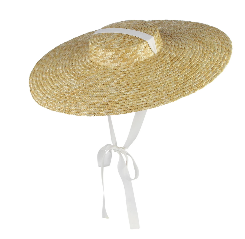 Années 60 Chapeau de Paille Glamour Rétro Blanc - Ma Penderie Vintage