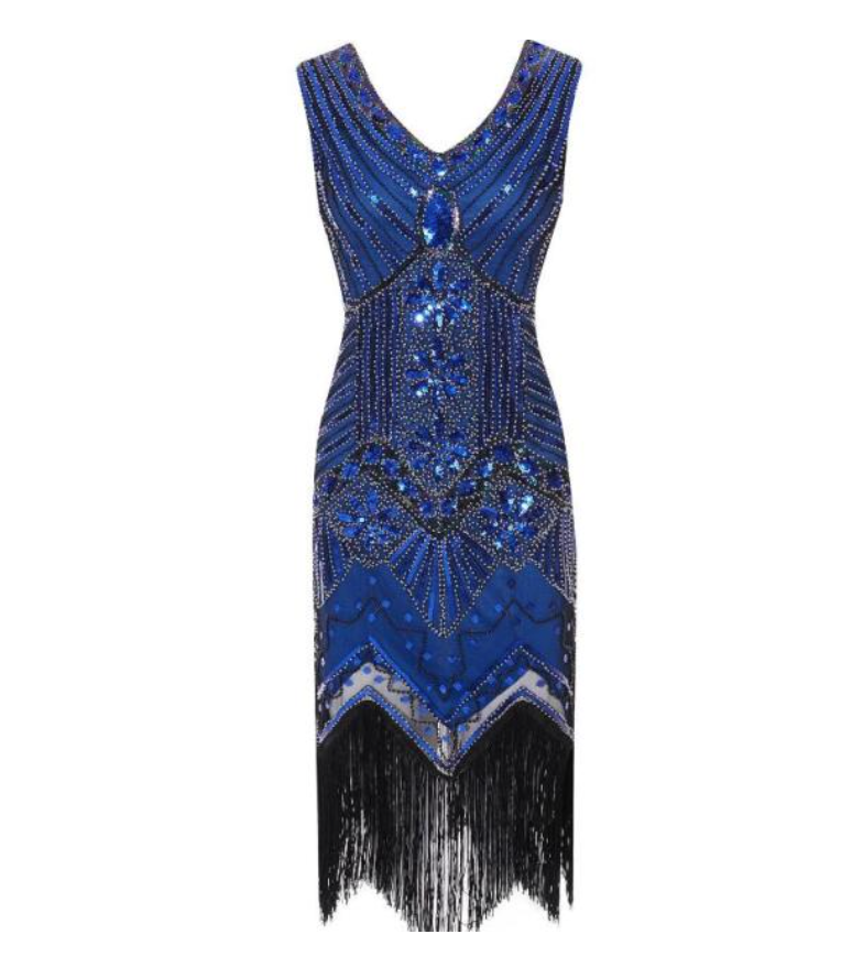 <tc>1920's</tc> Retro Gatsby Sequin Evening Dress <tc>L</tc>e <tc>M</tc>beautiful