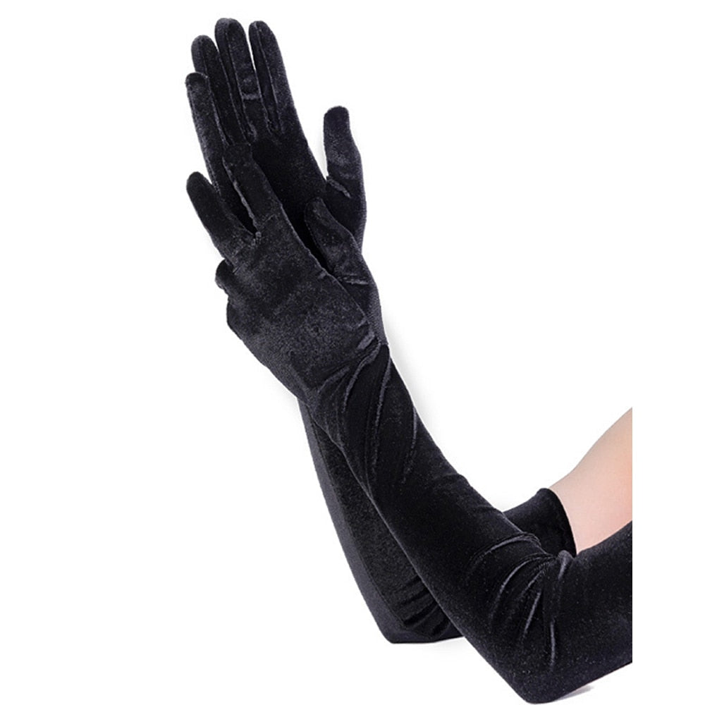 Années 50 Gants Longs Velours Glamour