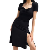 <tc>1940's</tc> The Little Black Retro Mid-Length Dress