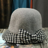 <tc>1940's</tc> Houndstooth Winter Cloche Hat