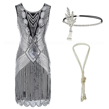 1920's Art Deco Chicago Dress and Accessories Outfit