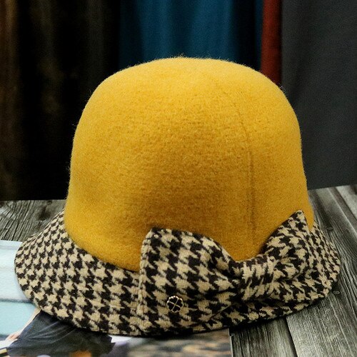 <tc>1940's</tc> Houndstooth Winter Cloche Hat