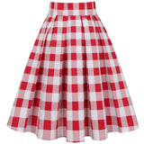 <tc>1950's</tc> Red Vichy Printed Circle Skirt