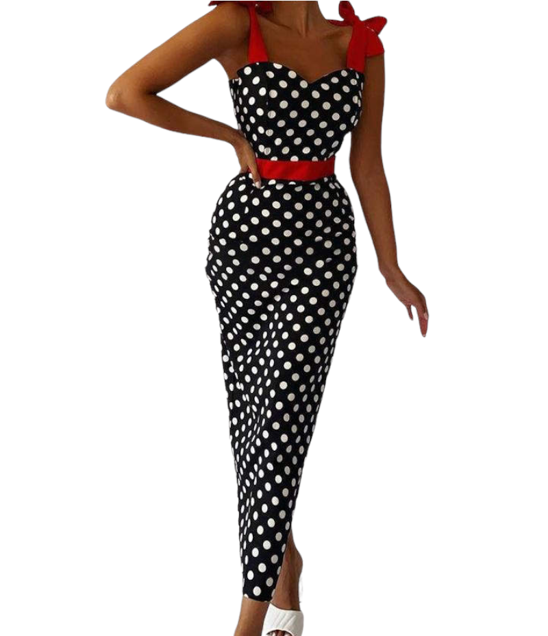 Années 50 Robe Bustier A Pois Pin Up Lucille - Ma Penderie Vintage