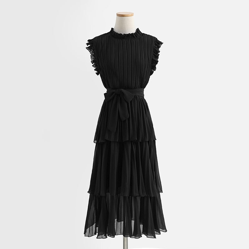 <tc>1980's</tc> Dress <tc>M</tc>idi Pleated <tc>M</tc>Butterfly hips