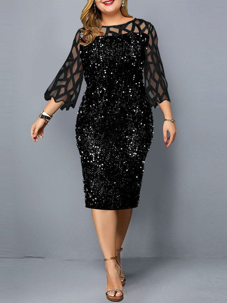 1920's Long Sleeve Sequins Charleston Dress
