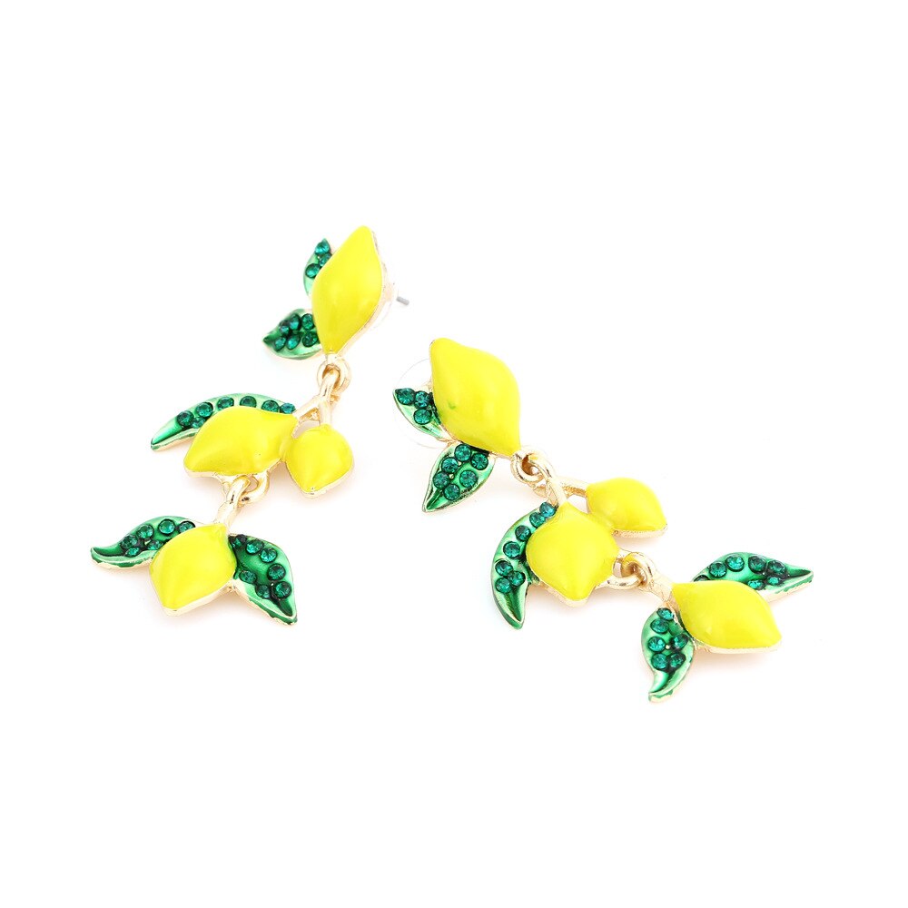 Années 40 Boucles d'Oreilles Pendantes Citron Amalfi