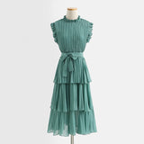 <tc>1980's</tc> Dress <tc>M</tc>idi Pleated <tc>M</tc>Butterfly hips