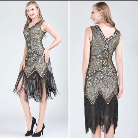 1920's Retro Sequin Evening Dress The Great Gatsby