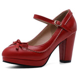 <tc>1950's</tc> Monochrome Plain Retro Heeled Shoes