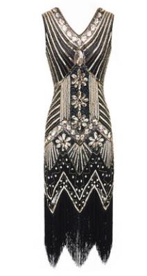 <tc>1920's</tc> Retro Gatsby Sequin Evening Dress <tc>L</tc>e <tc>M</tc>beautiful