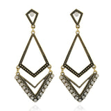 Années 20 Art Déco Boucles d'oreilles Triangle Or - Ma Penderie Vintage