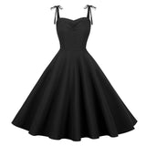 Années 50 Robe Évasée Bretelles Vintage Monroe Noire - Ma Penderie Vintage