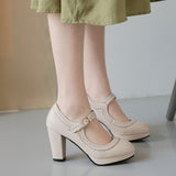 <tc>1950's</tc> Monochrome Plain Retro Heeled Shoes