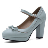 <tc>1950's</tc> Monochrome Plain Retro Heeled Shoes