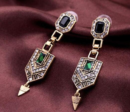 Années 20 Boucles d'oreilles Pendantes Art Deco Gatsby