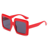 Années 70 Lunettes De Soleil Oversize Carrées Cher Rouge - Ma Penderie Vintage