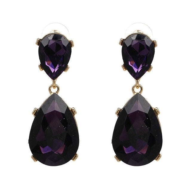 Années 50 Boucles d'Oreilles Rétro Strass Monaco Violet - Ma Penderie Vintage